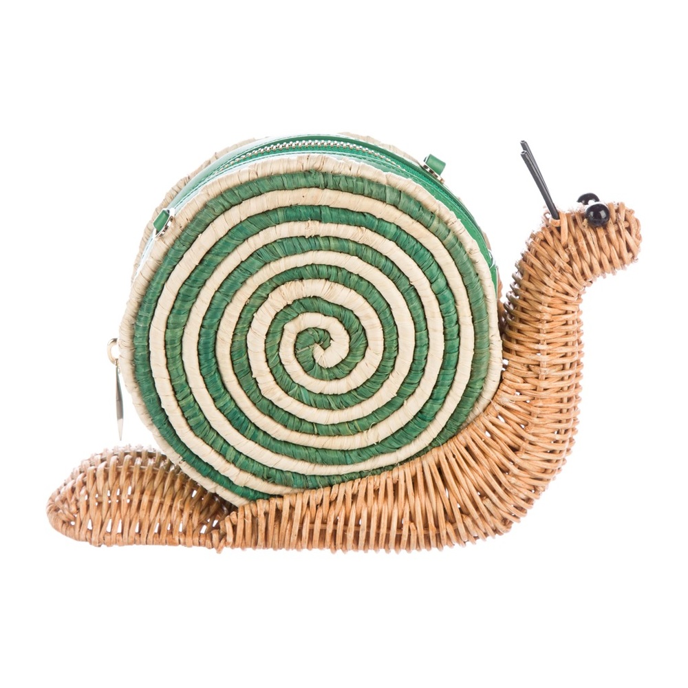 LIMITED EDITION Kate Spade Spring Forward Snail Wicker Bag Purse Crossbody